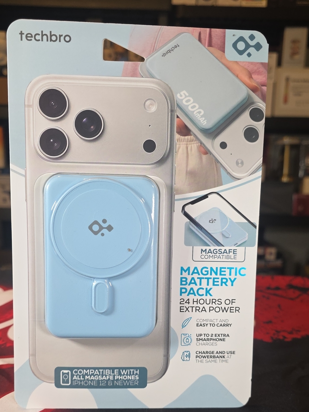 Magnetic Battery Pack – Light Blue Magsafe-Compatible Power Bank Factory Sealed